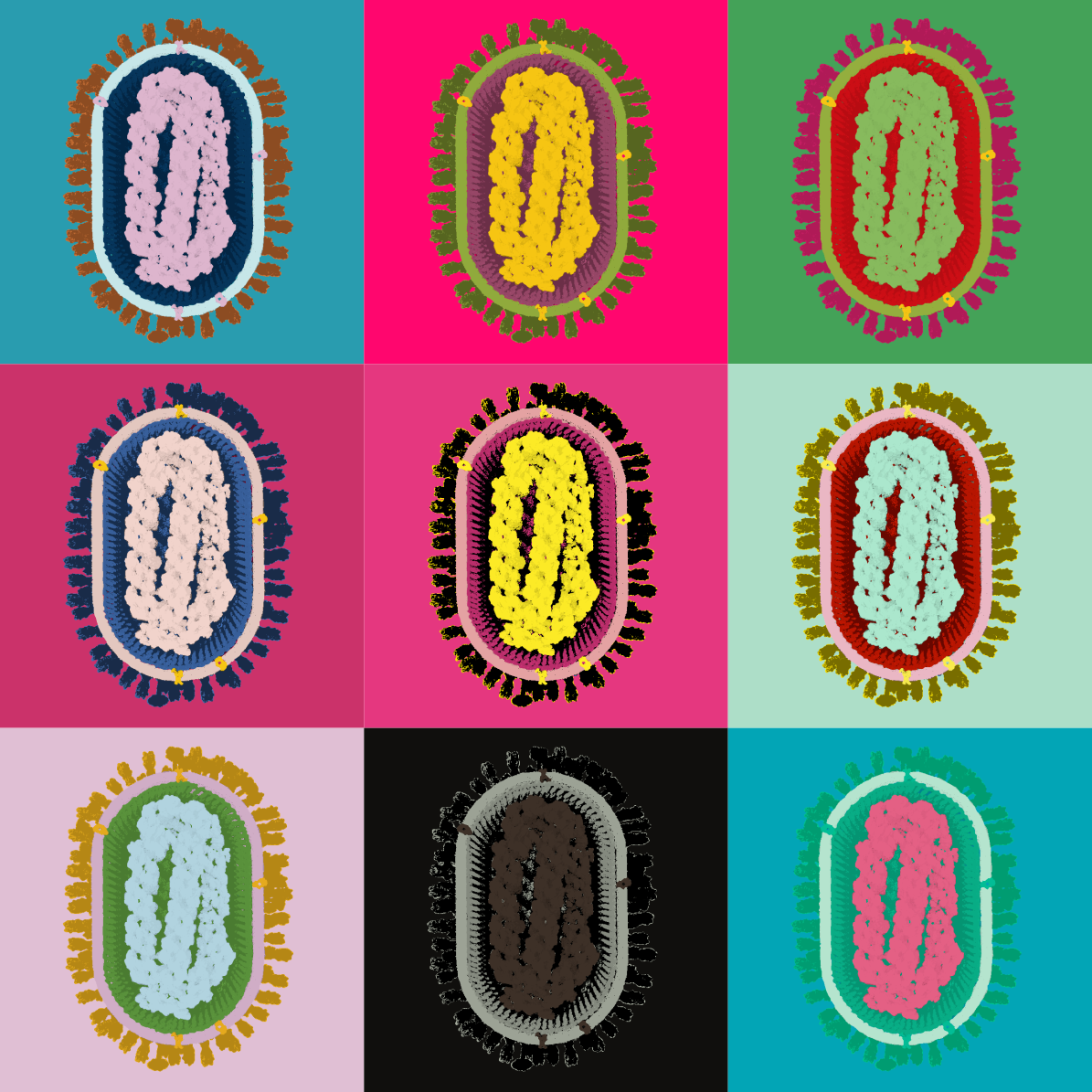 Flu-GDB Mutation Explorer pop art viruses logo